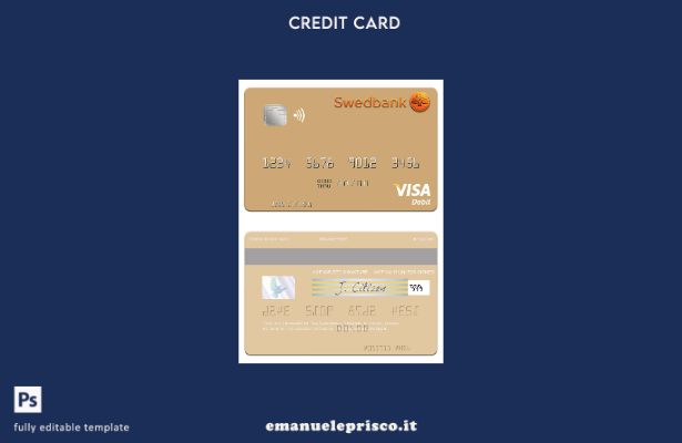 stile verificato Modello di carta di debito visto Svezia Swedbank